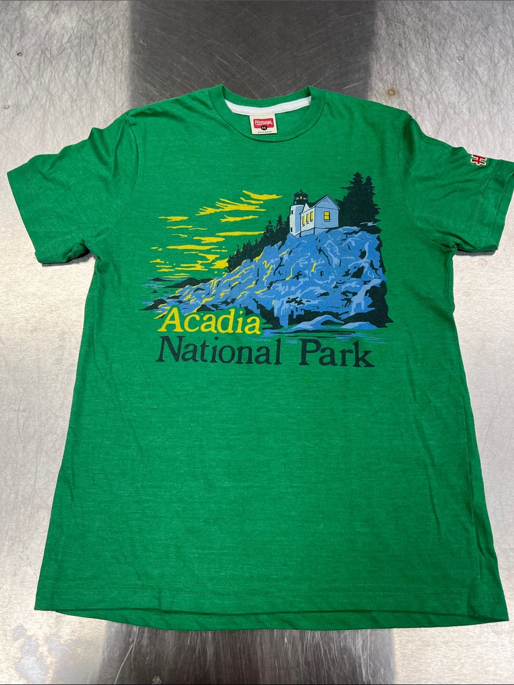 HOMAGE Green Acadia National Park Tee with Scenic Graphic